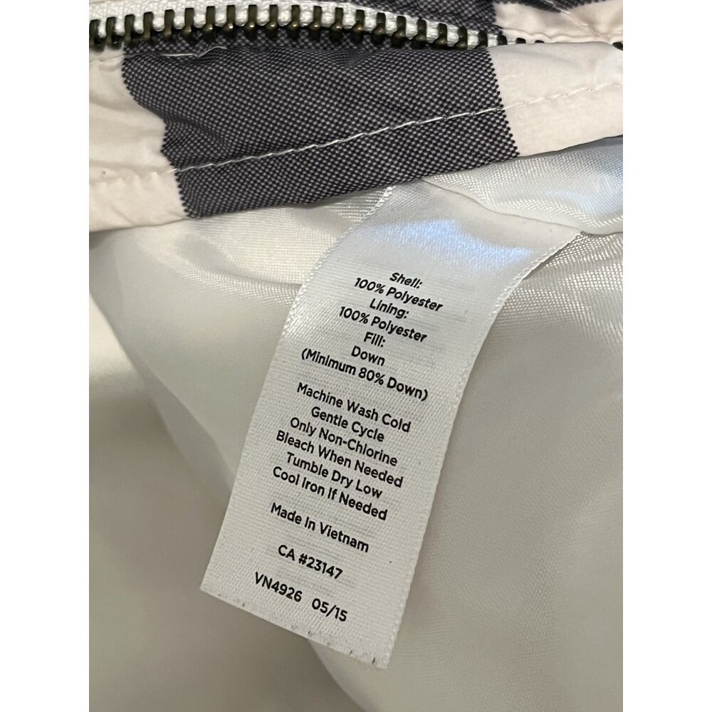 Talbots Down Fill Puffer Vest Size M Black White Plaid Elastic Waist Zip Snaps - Picture 8 of 10